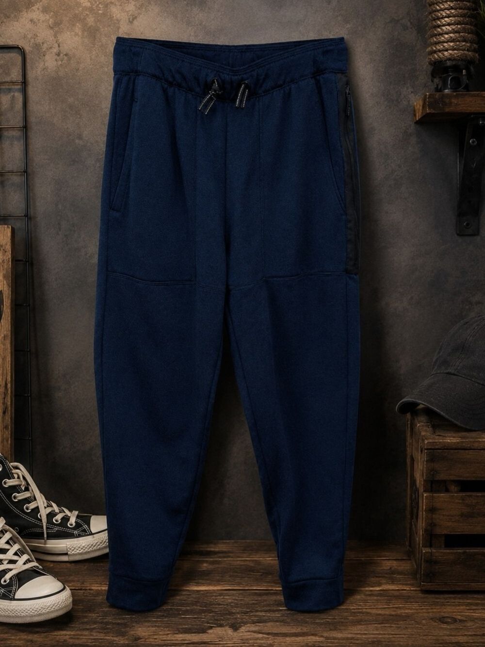 Navy Boys' Jogger Sweatpants with Drawstring W Dri Works Technology